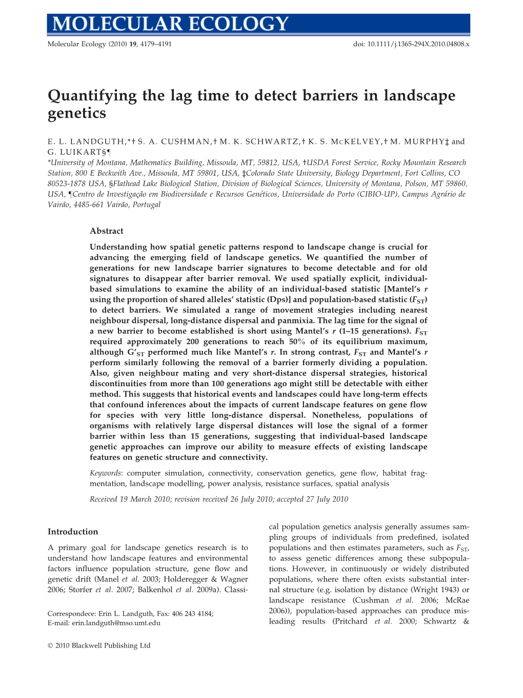 Quantifying the Lag Time to Detect Barriers in Landscape Genetics