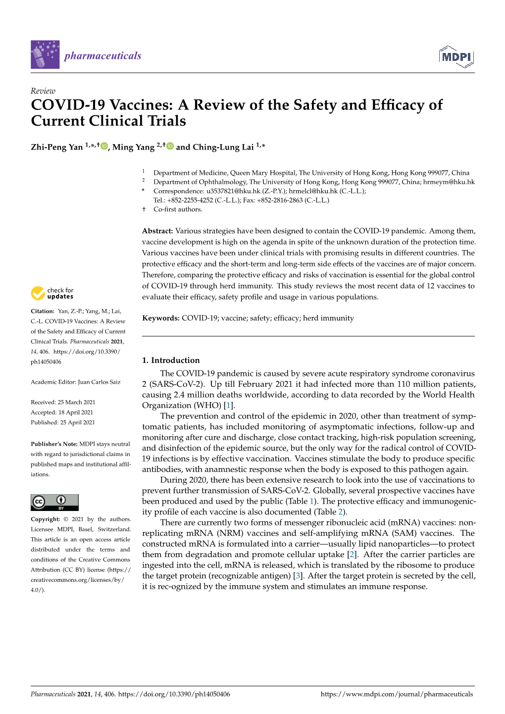 COVID-19 Vaccines: a Review of the Safety and Efficacy of Current