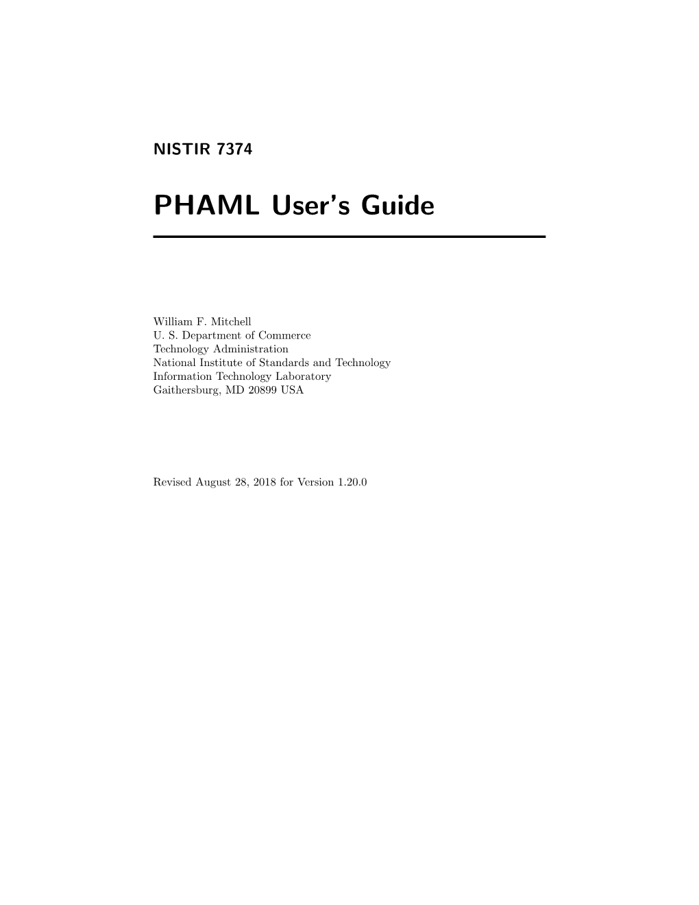 PHAML User's Guide