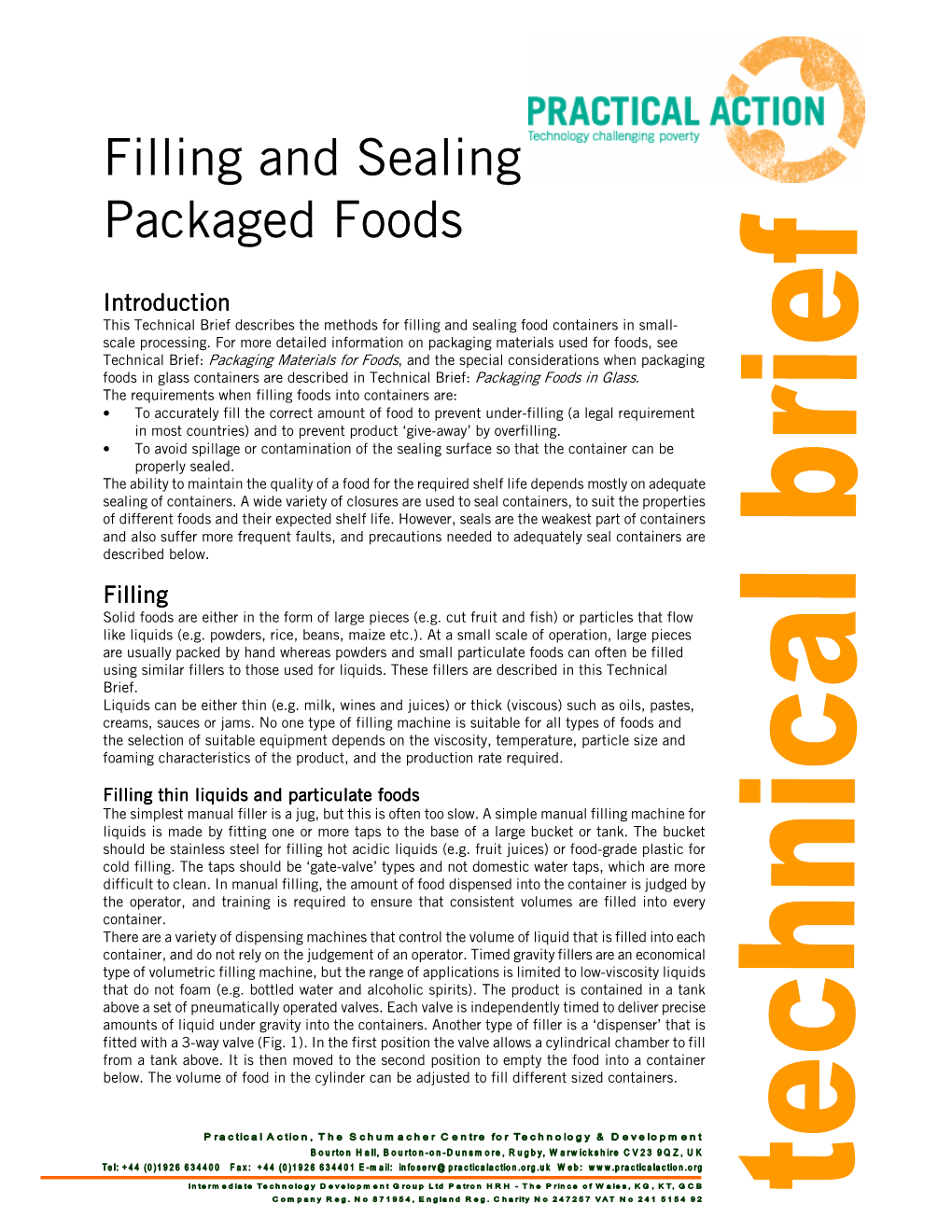 Filling and Sealing Packaged Foods Practical Action