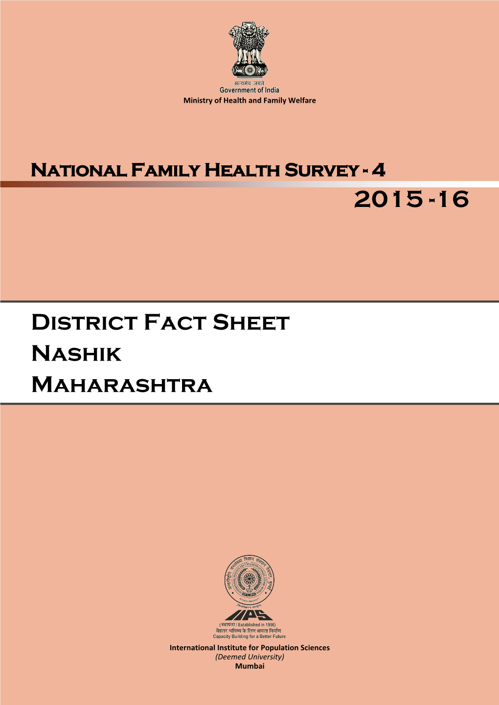 District Fact Sheet Nashik Maharashtra