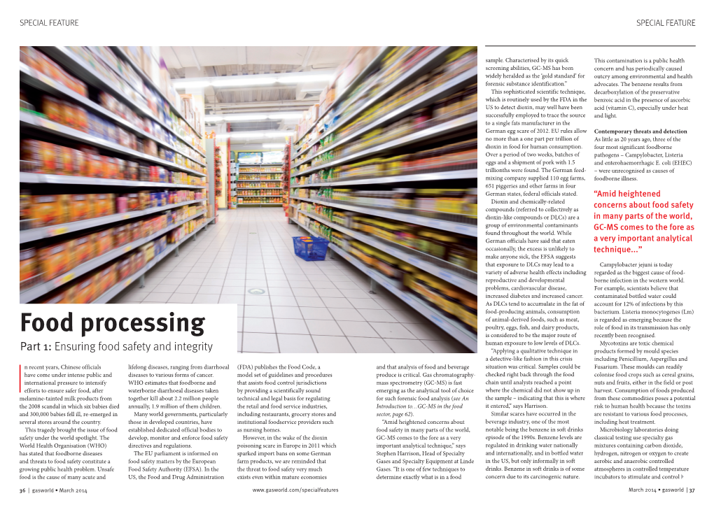 Food Processing Poultry, Eggs, Fish, and Dairy Products, Role of Food in Its Transmission Has Only Is Considered to Be the Major Route of Recently Been Recognised