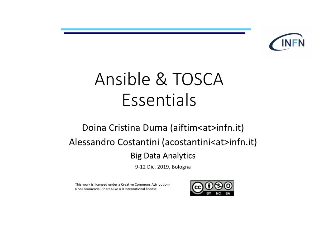 Ansible & TOSCA Essentials