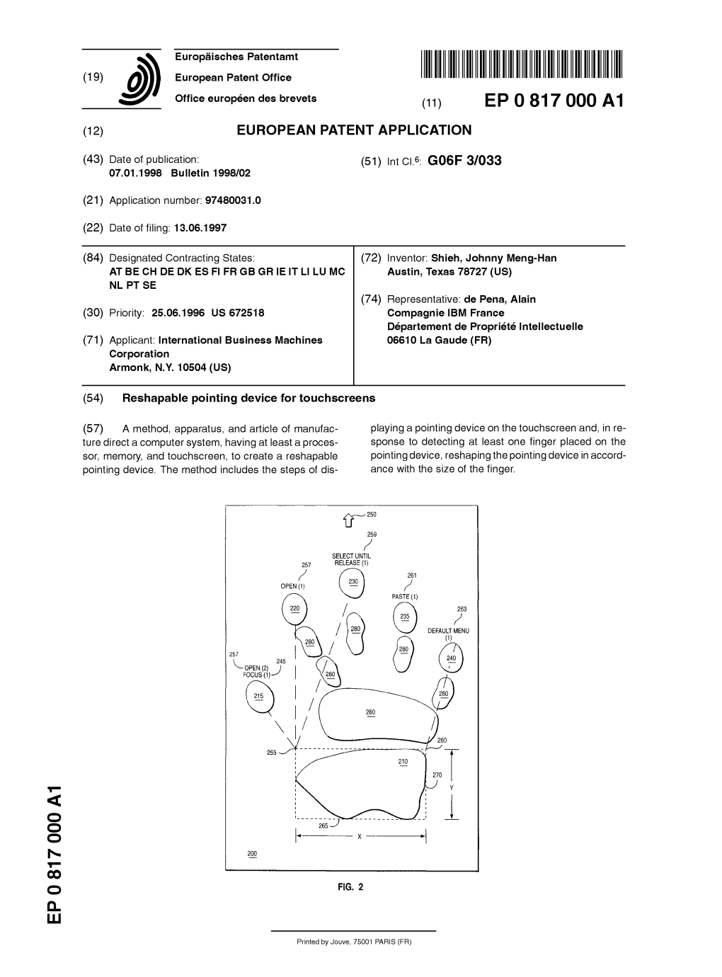 Reshapable Pointing Device for Touchscreens