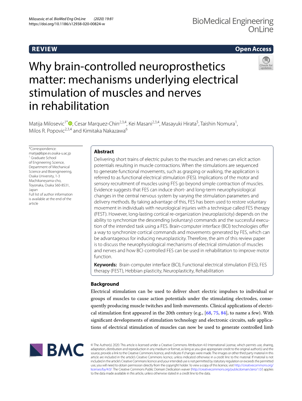 Mechanisms Underlying Electrical Stimulation of Muscles and Nerves in Rehabilitation