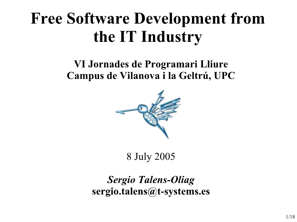 Free Software Development from the IT Industry