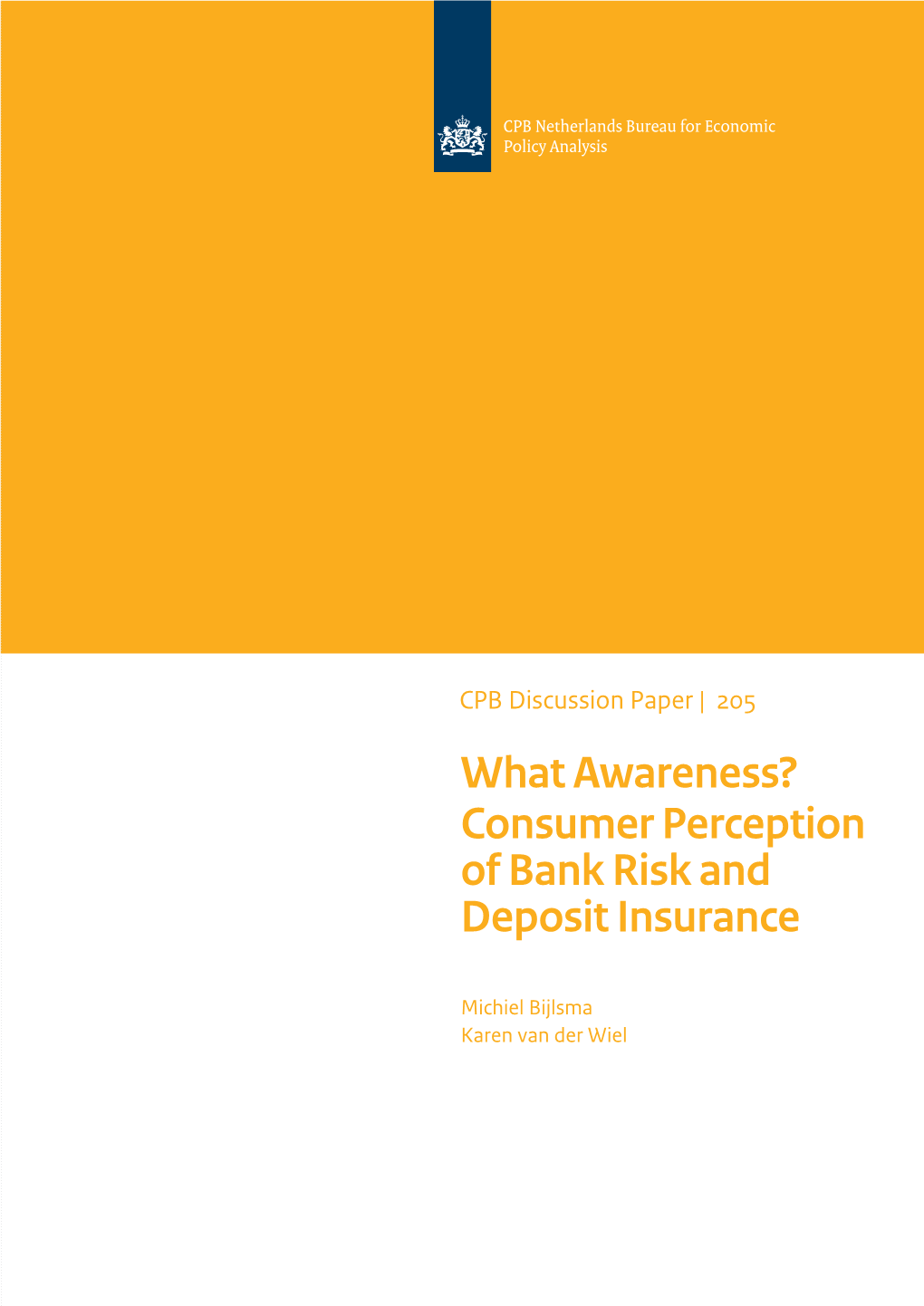 Consumer Perception of Bank Risk and Deposit Insurance