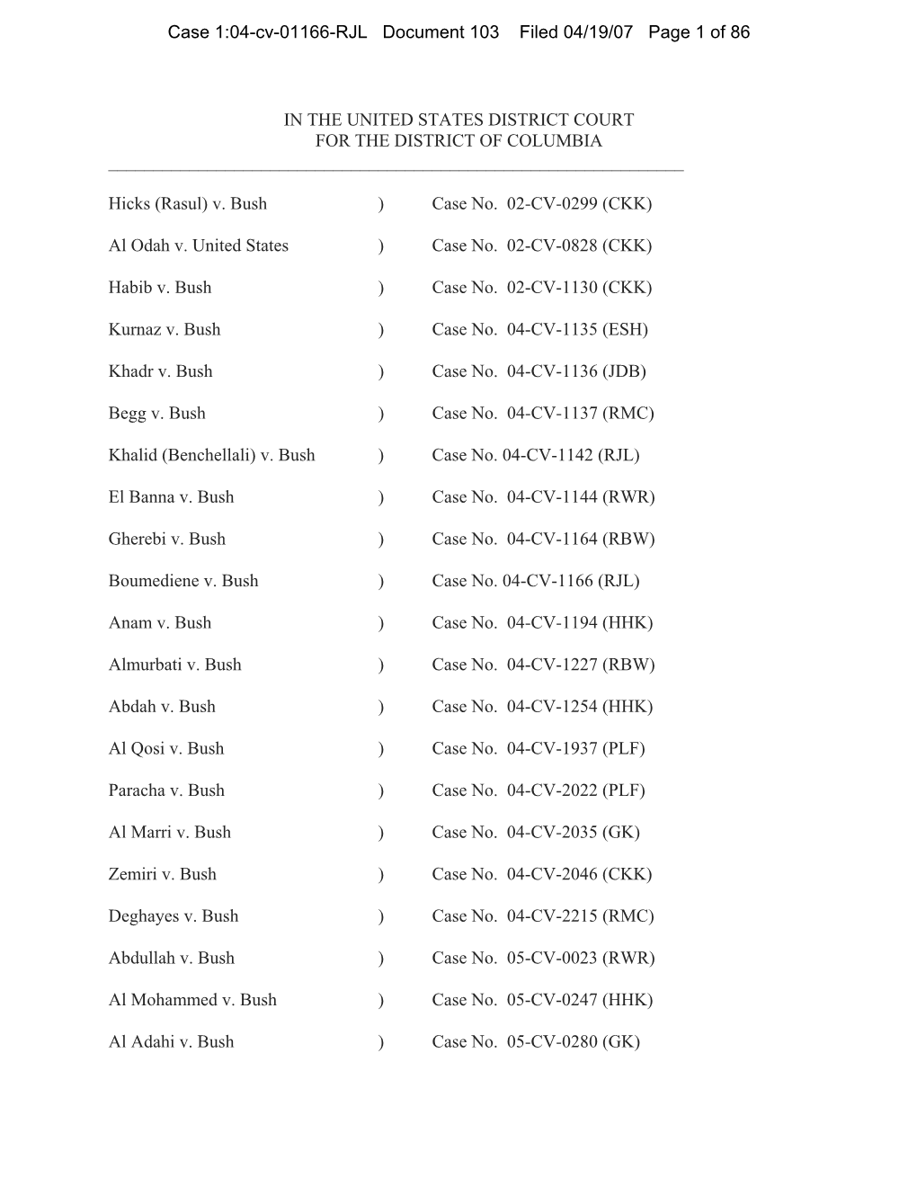 Case 1-04-Cv-01166-RJL Document 103 Filed 04-19