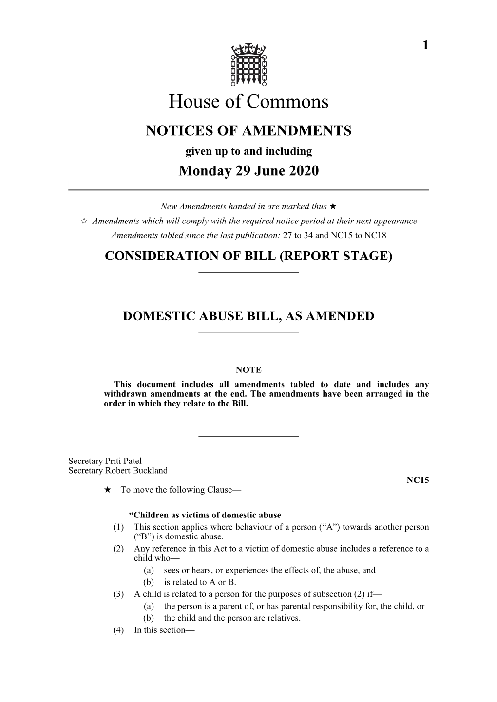 Domestic Abuse Bill, As Amended