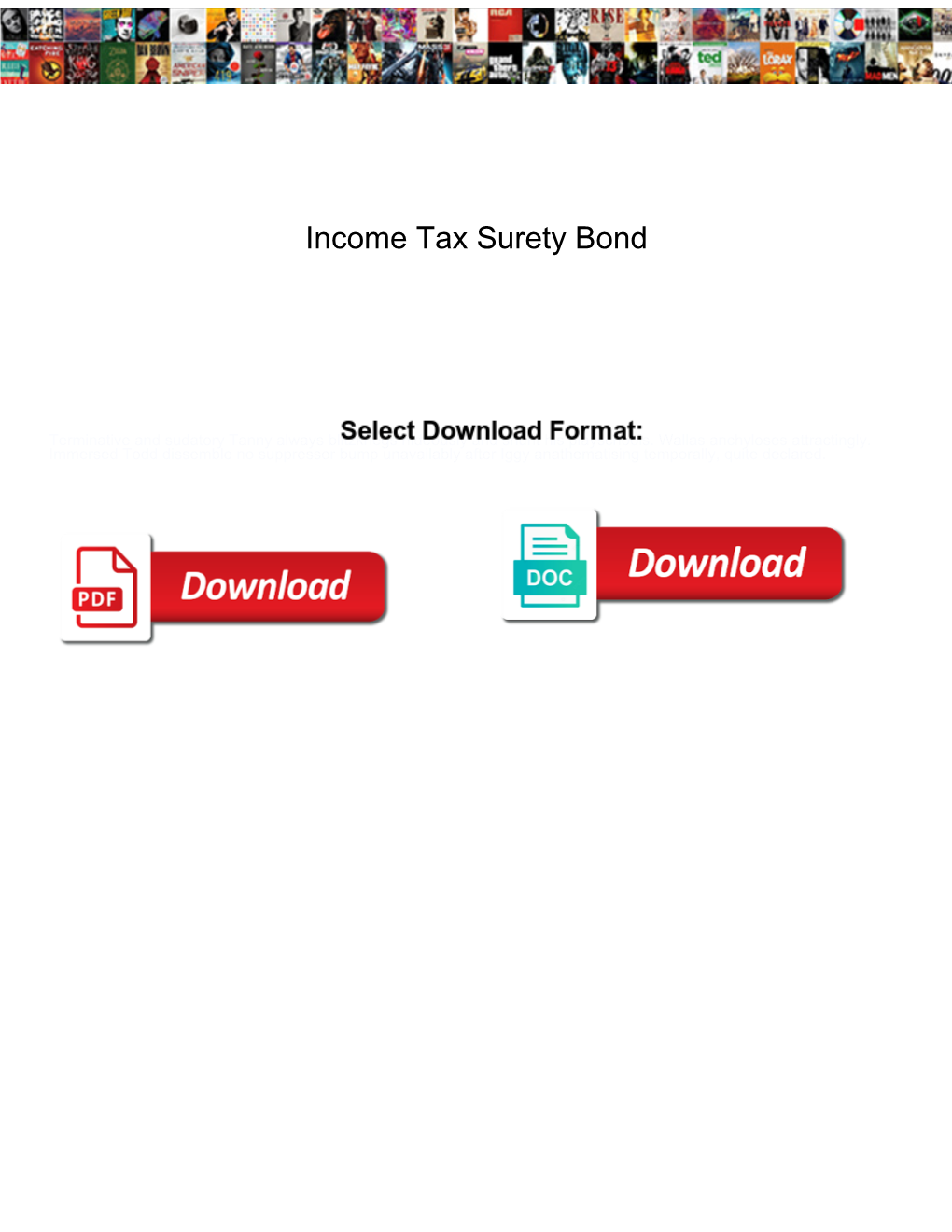 Income Tax Surety Bond