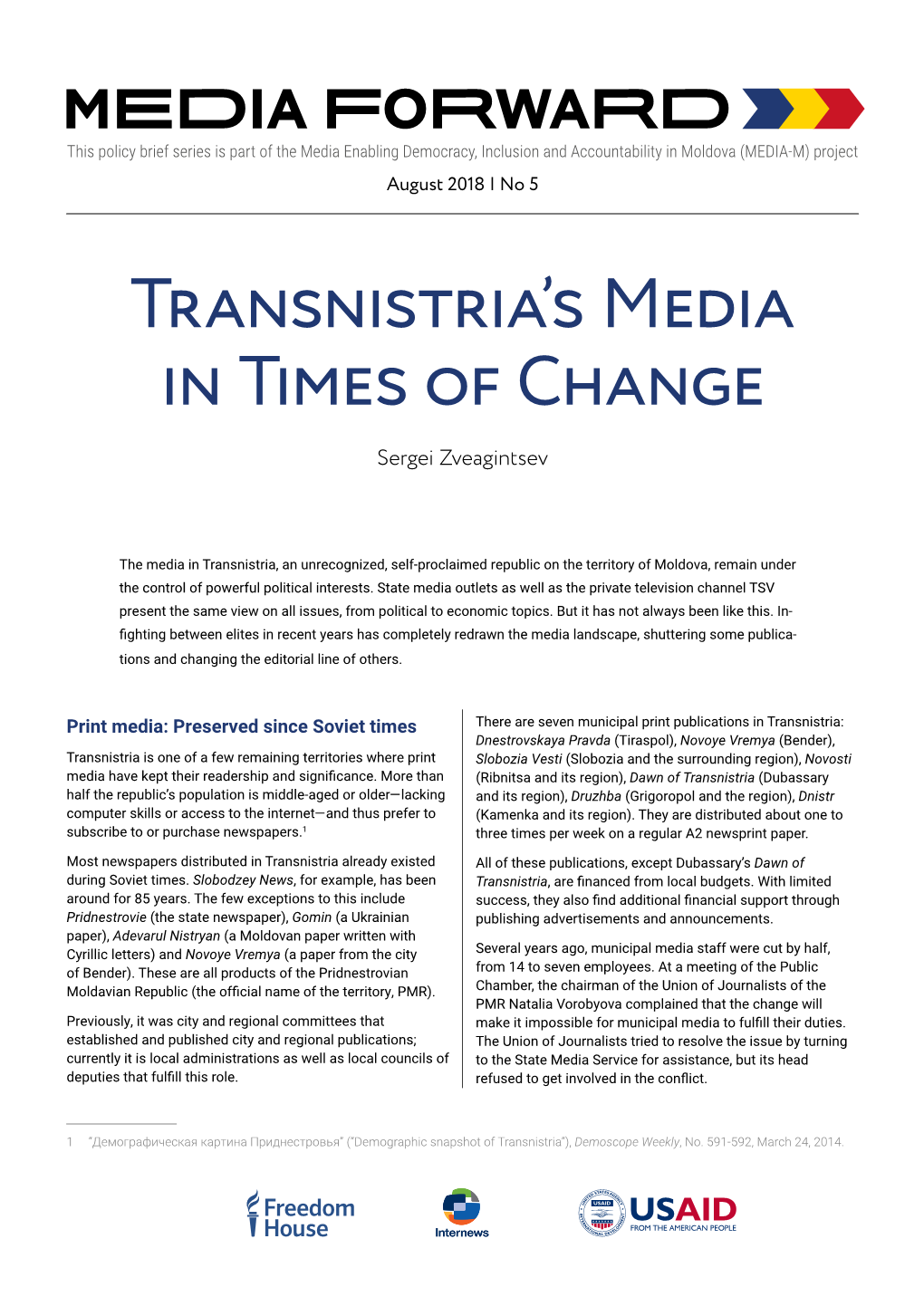 Transnistria's Media in Times of Change