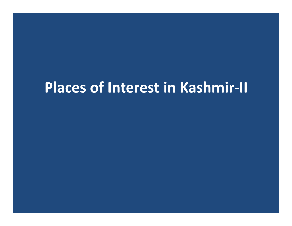 Places of Interest in Kashmir-II