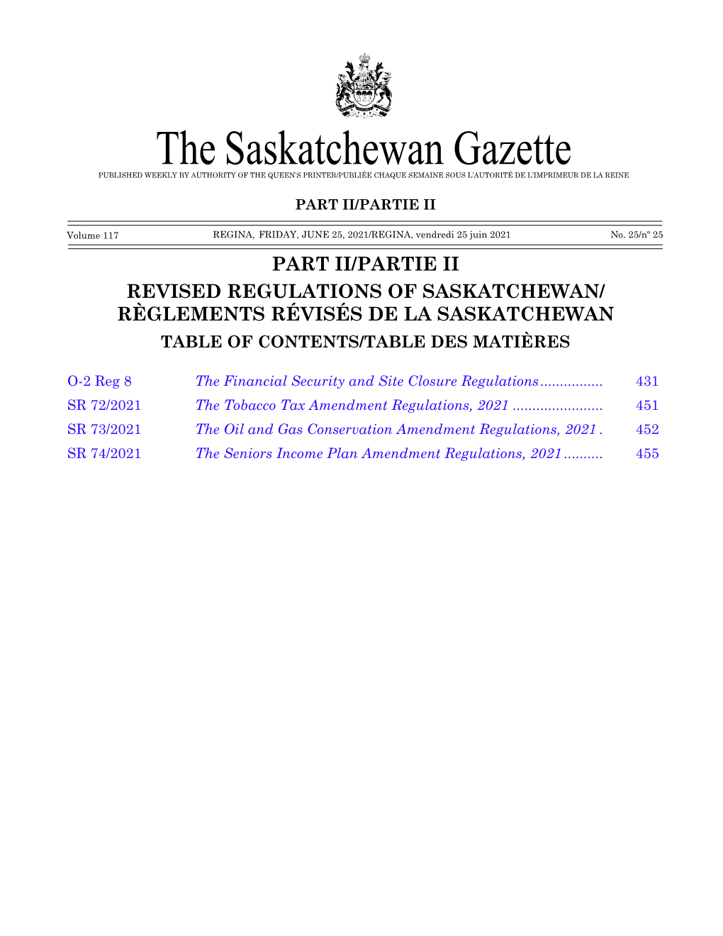 Gazette Part II, June 25, 2021