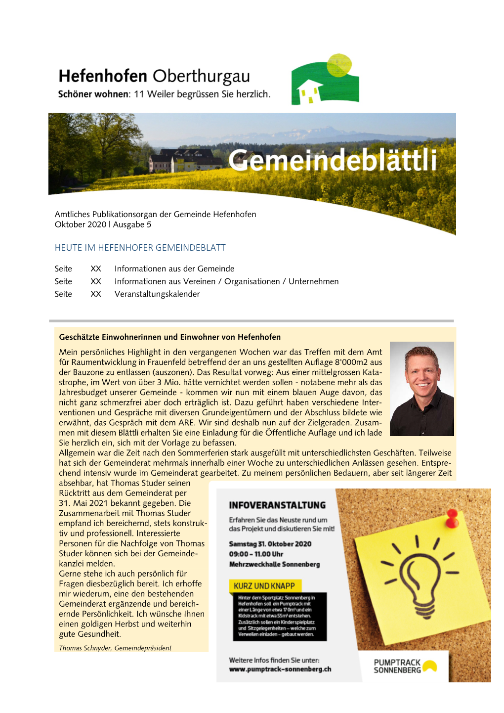 Gemeindeblatt Oktober 2020