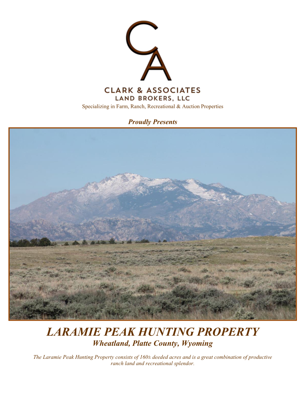 LARAMIE PEAK HUNTING PROPERTY Wheatland, Platte County, Wyoming