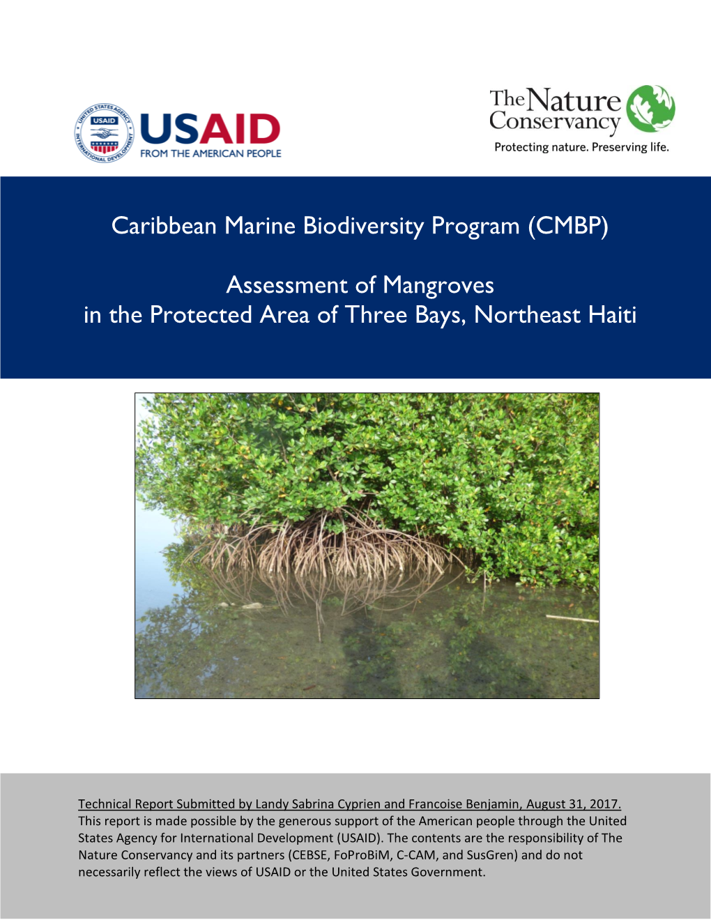 Assessment of Mangroves in the Protected Area of Three Bays, Northeast Haiti