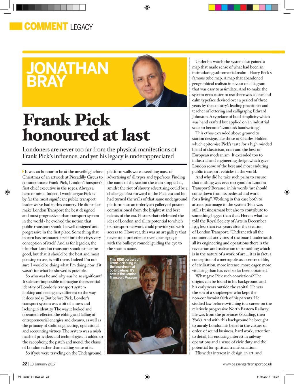 Frank Pick Honoured at Last