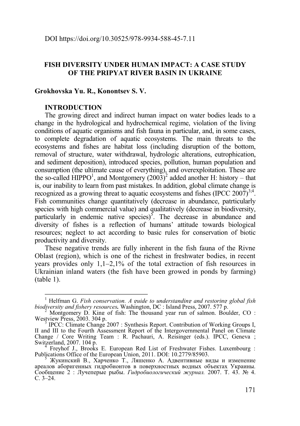 Biodiversity and Fishery Resources. Washington, DC : Island Press, 2007