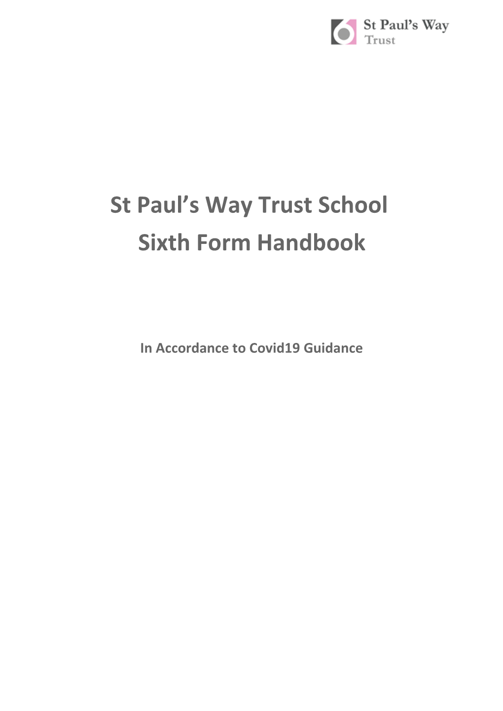 St Paul's Way Trust School Sixth Form Handbook