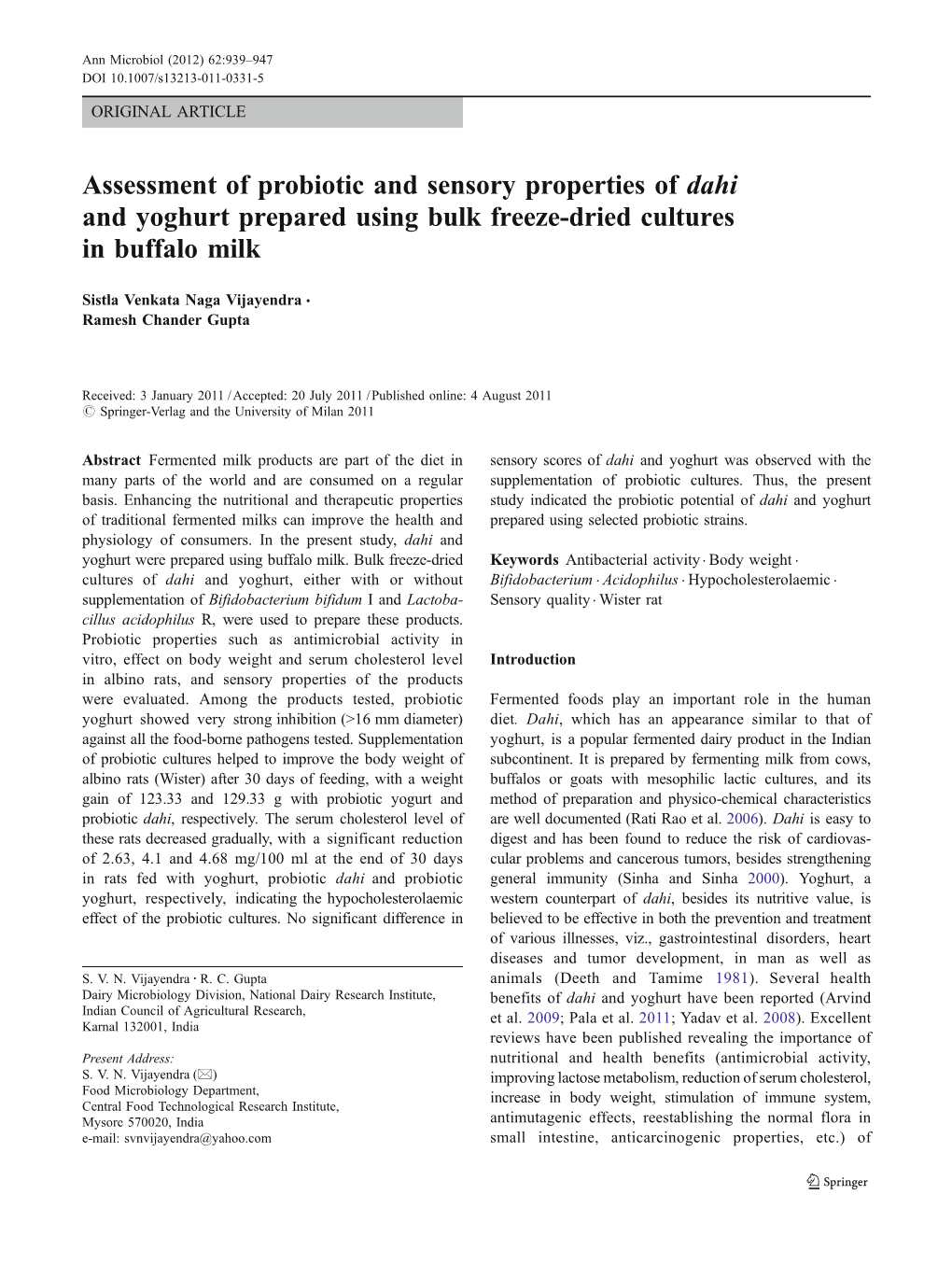 Assessment of Probiotic and Sensory Properties of Dahi and Yoghurt Prepared Using Bulk Freeze-Dried Cultures in Buffalo Milk