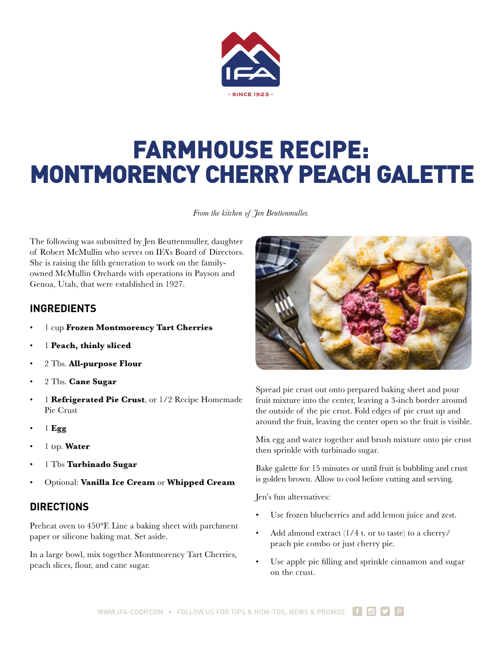 Montmorency Cherry Peach Galette