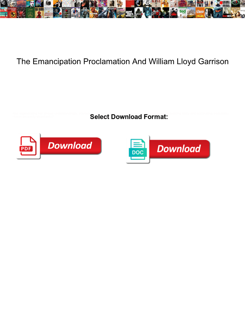 The Emancipation Proclamation and William Lloyd Garrison