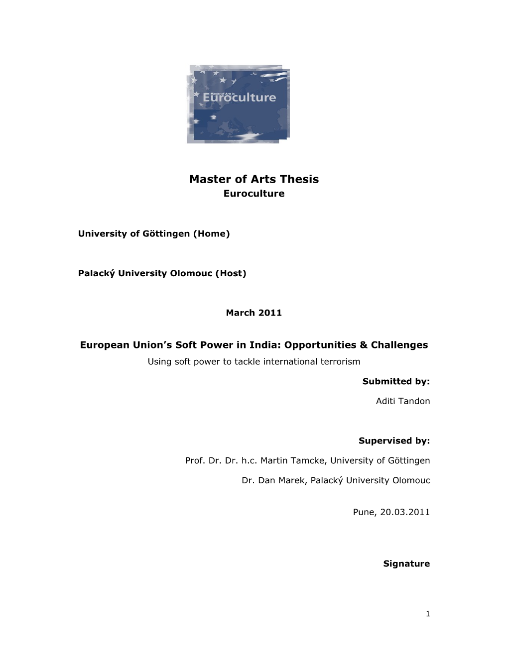 Master of Arts Thesis Euroculture