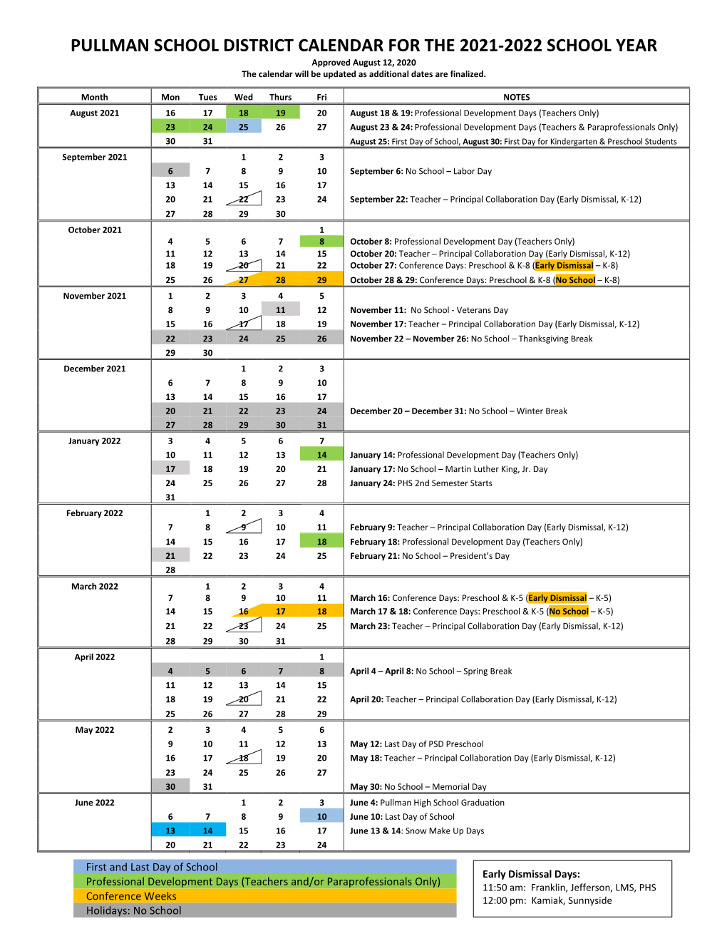 SY 08-09 Calendar