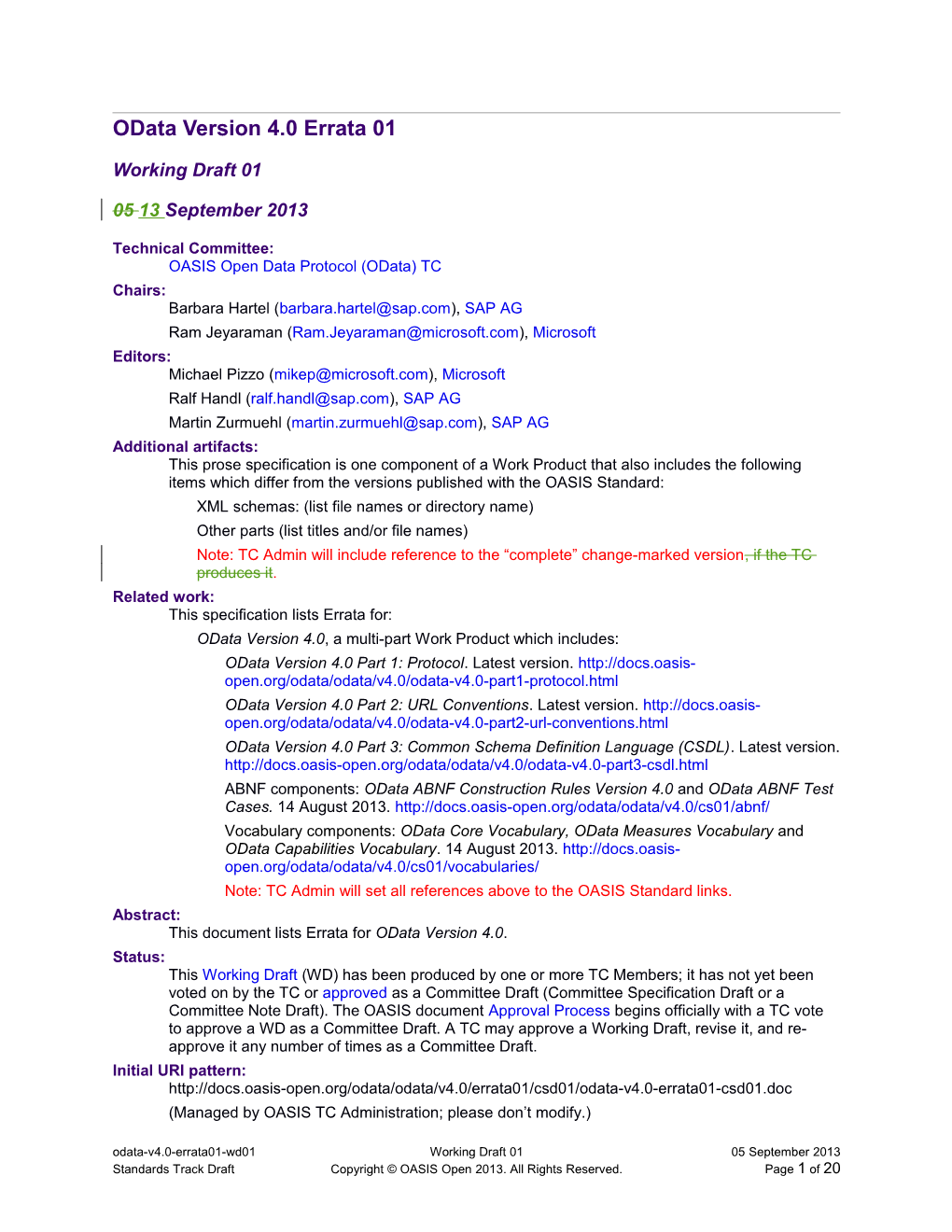 Odata Version 4.0 Errata 01