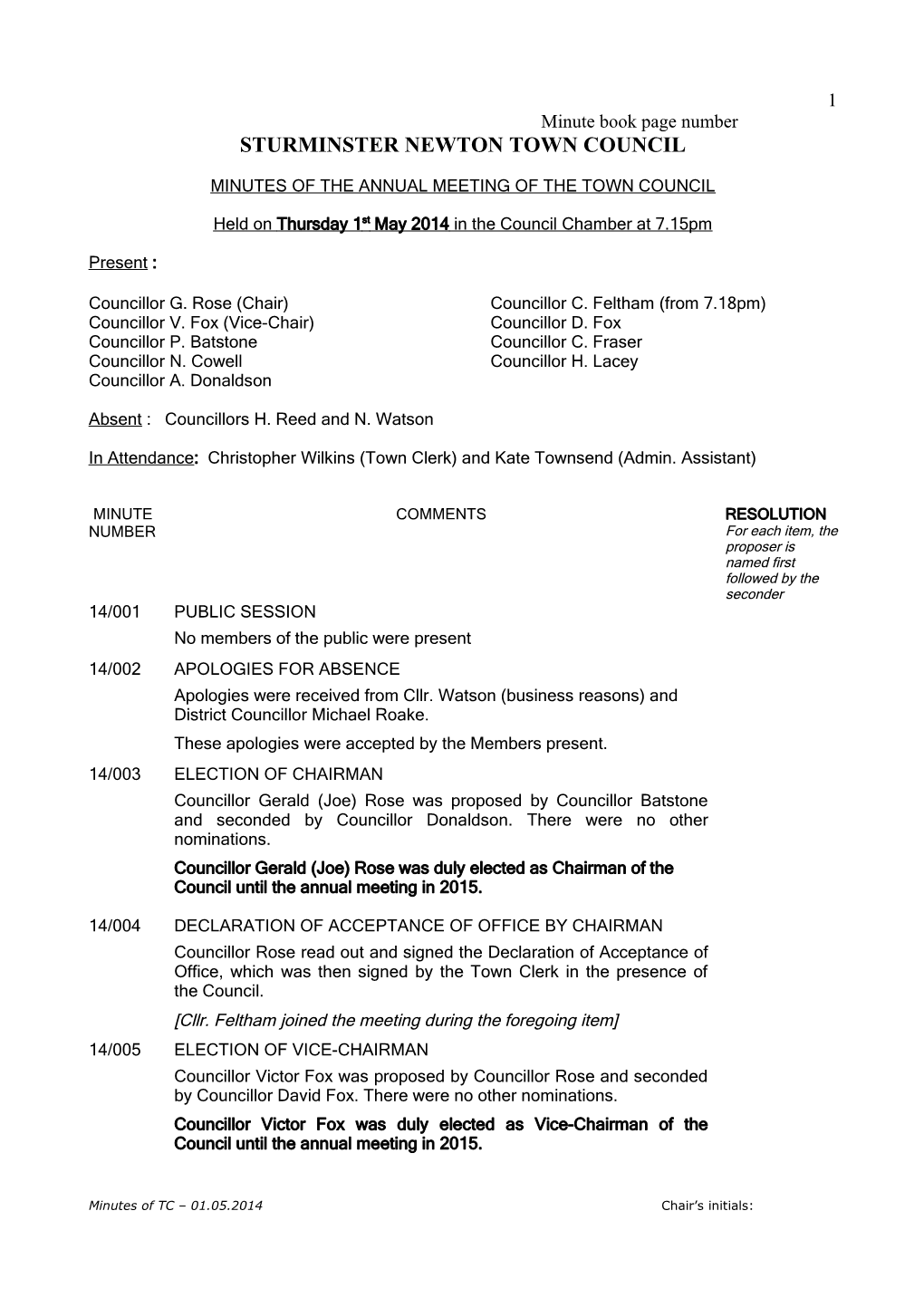 Sturminster Newton Town Council s1