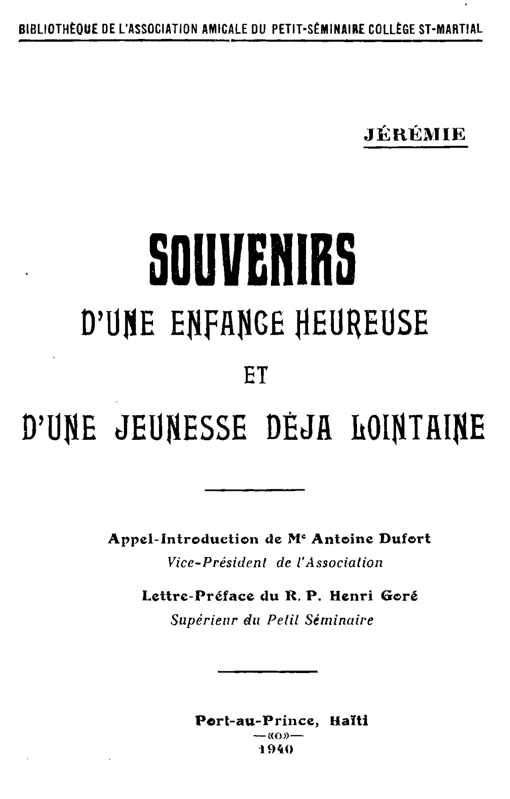 Souvenirs D'u8e ENFANCE »EUREUSE ET D'une JEUNESSE Déjll Ùoint Lune