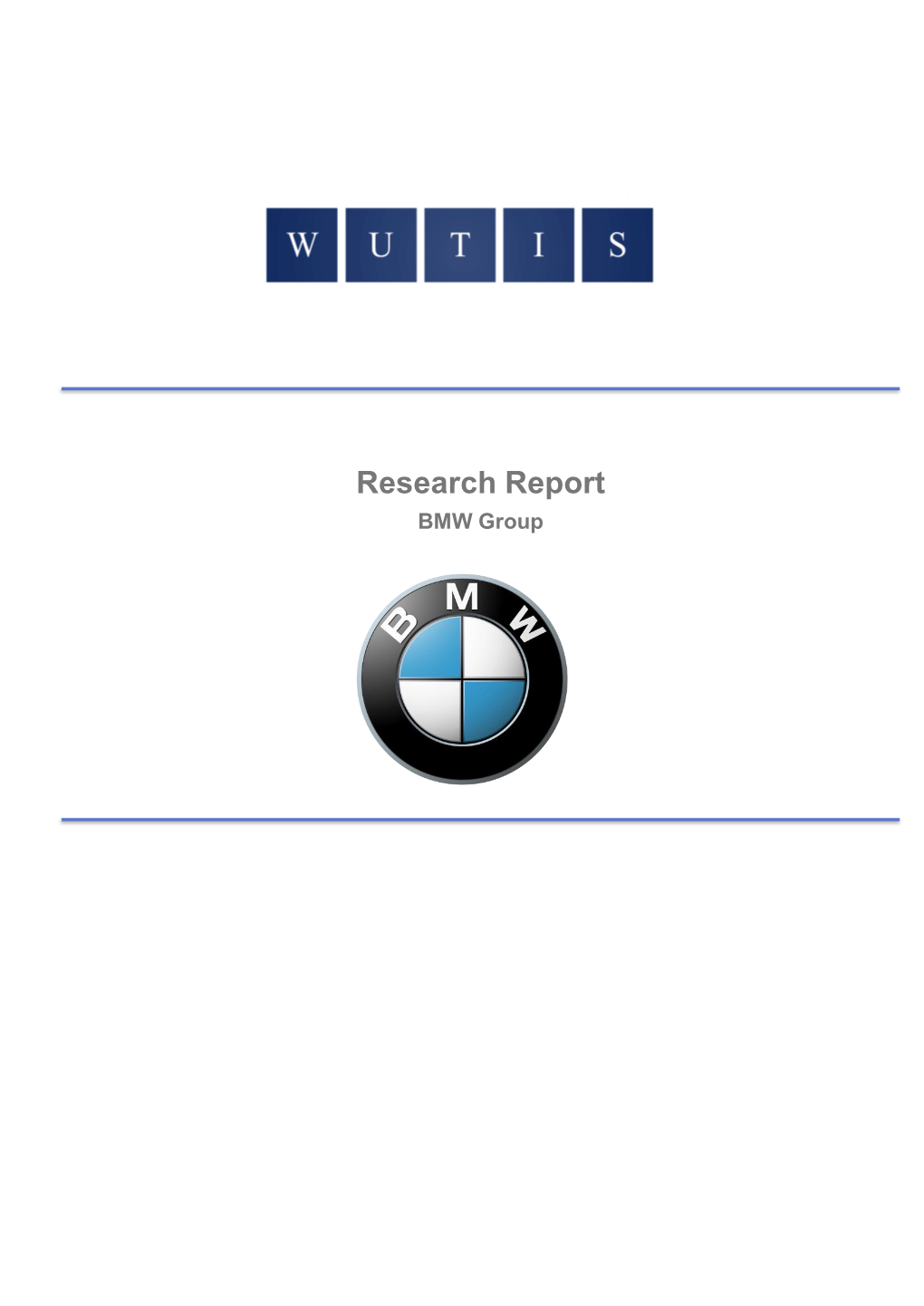 Research Report BMW Group WUTIS Student Research