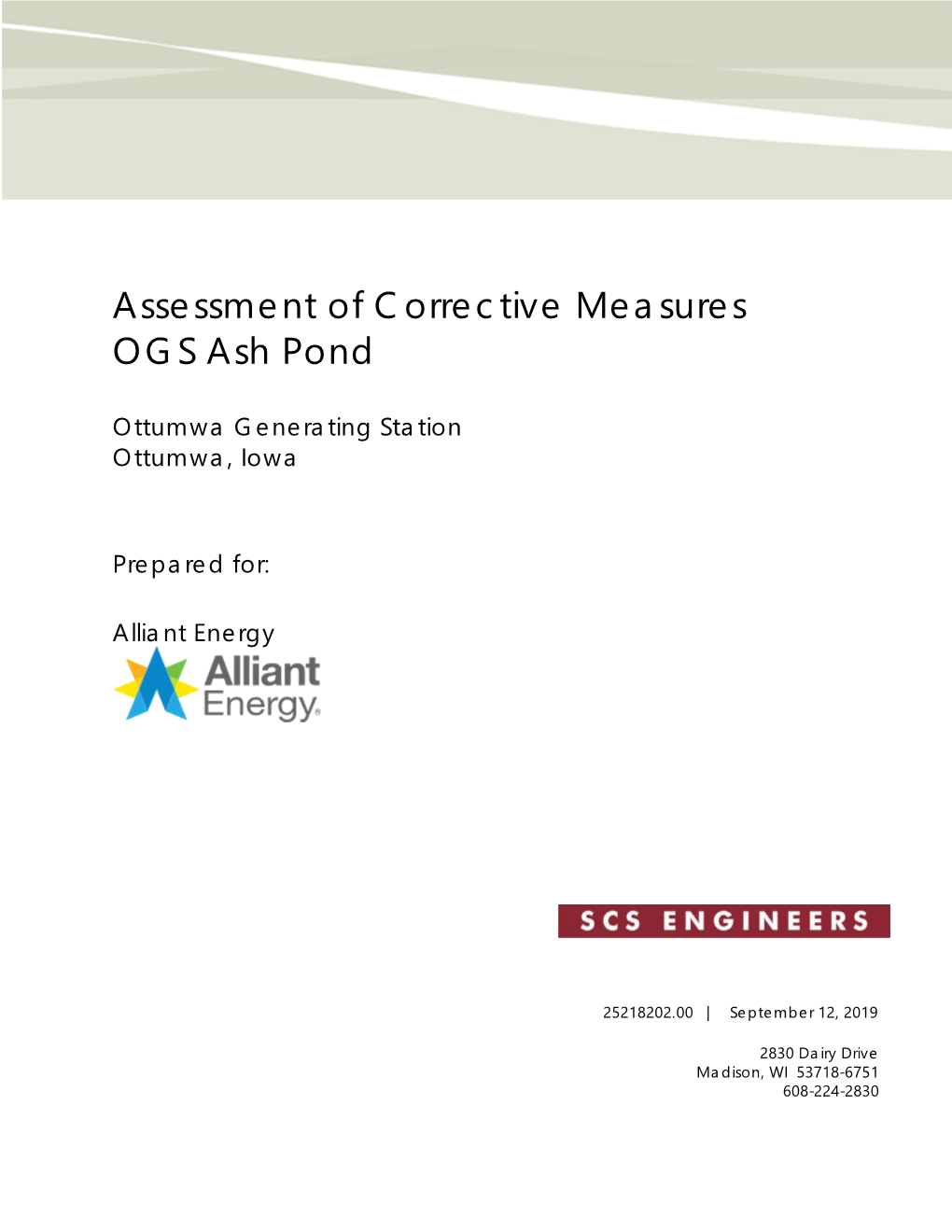 Assessment of Corrective Measures OGS Ash Pond