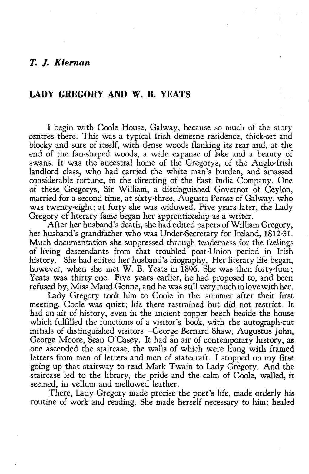 Lady Gregory and W. B. Yeats