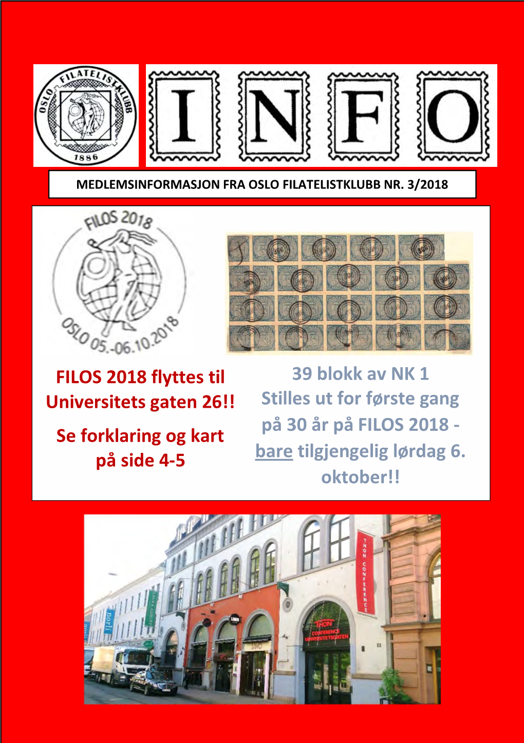 FILOS 2018 Flyttes Til Universitets Gaten 26!! Se Forklaring Og Kart På