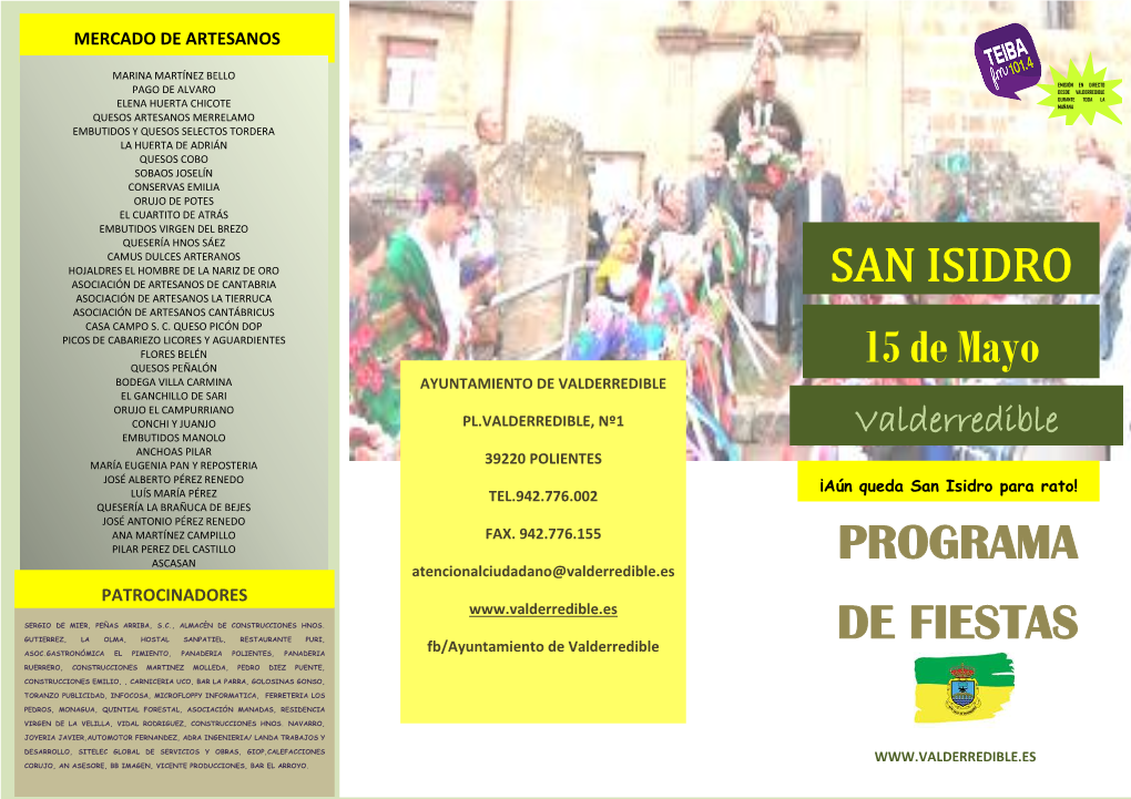 PROGRAMA DE FIESTAS 15 De Mayo SAN ISIDRO