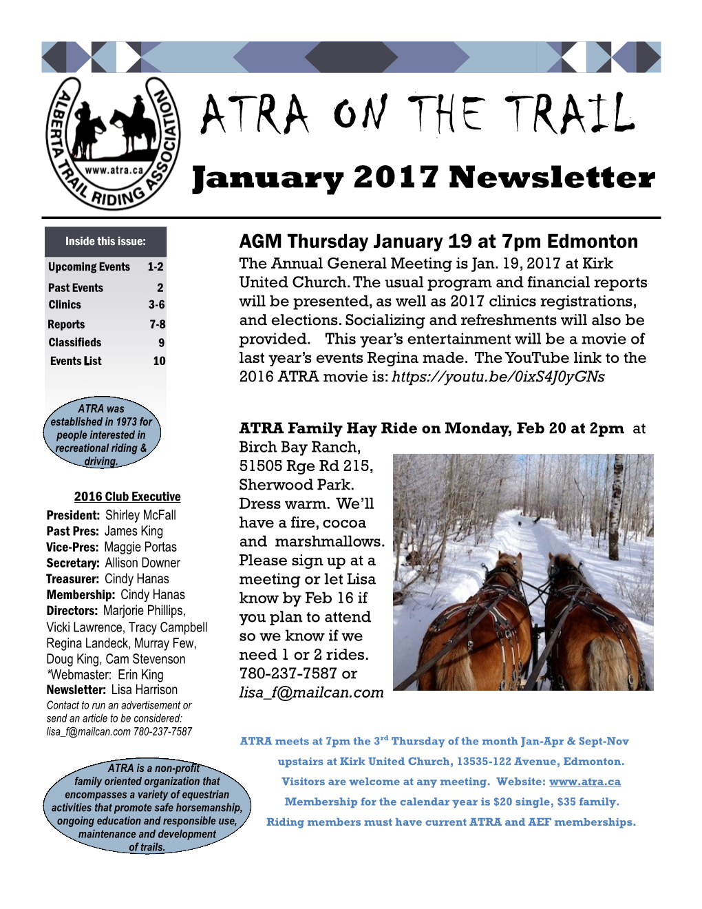 January 2017 Newsletter