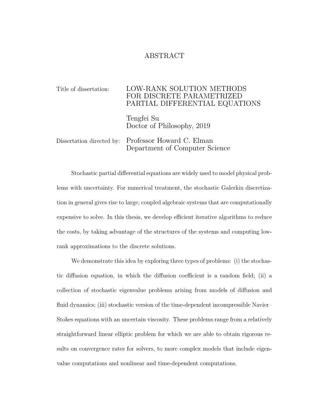 Low-Rank Solution Methods for Discrete Parametrized Partial Differential Equations