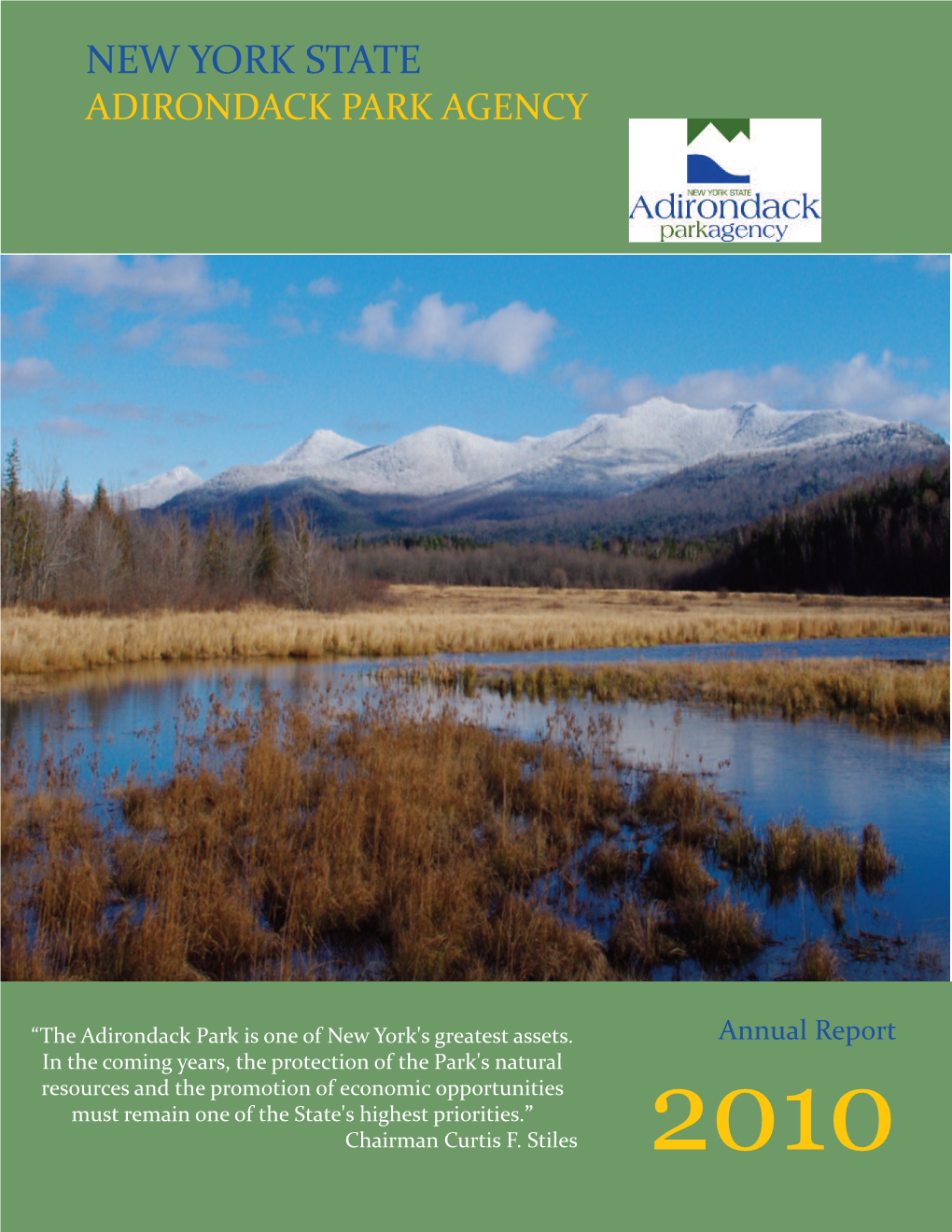 New York State Adirondack Park Agency Annual Report 2010