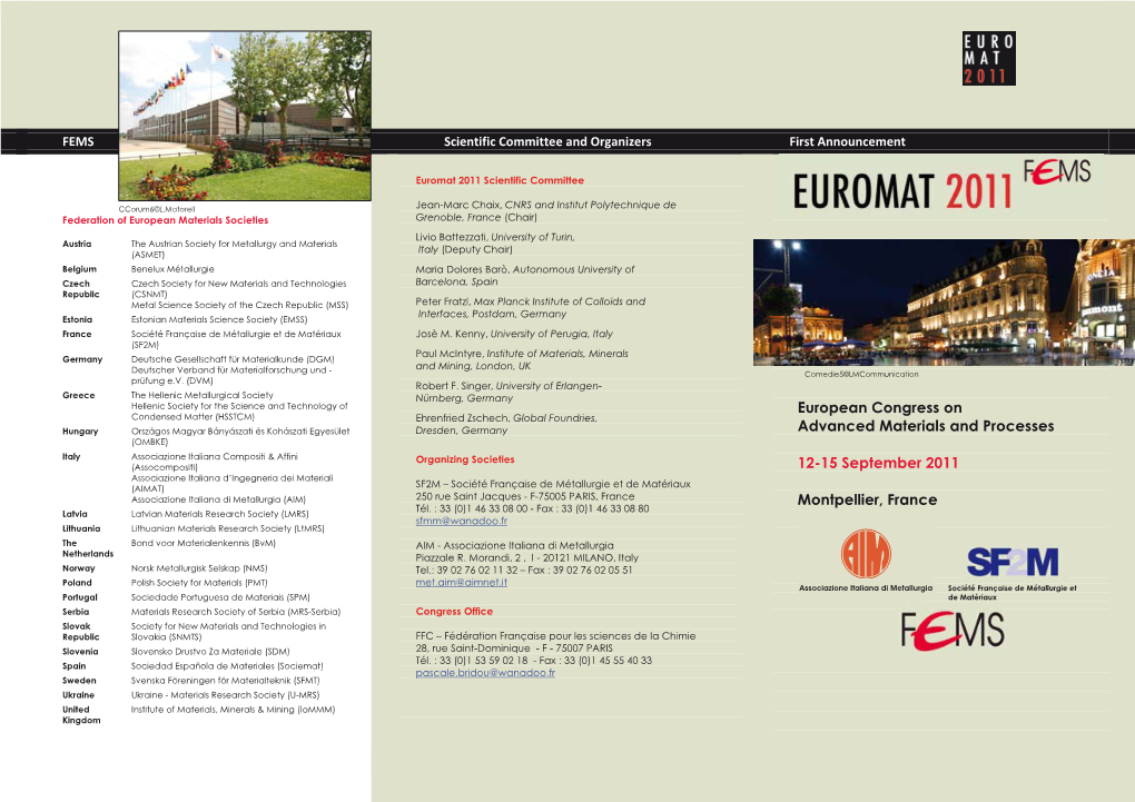 Euromat 2011 1St Announcem