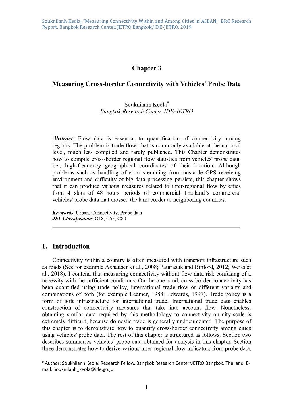 Measuring Cross-Border Connectivity with Vehicles' Probe Data