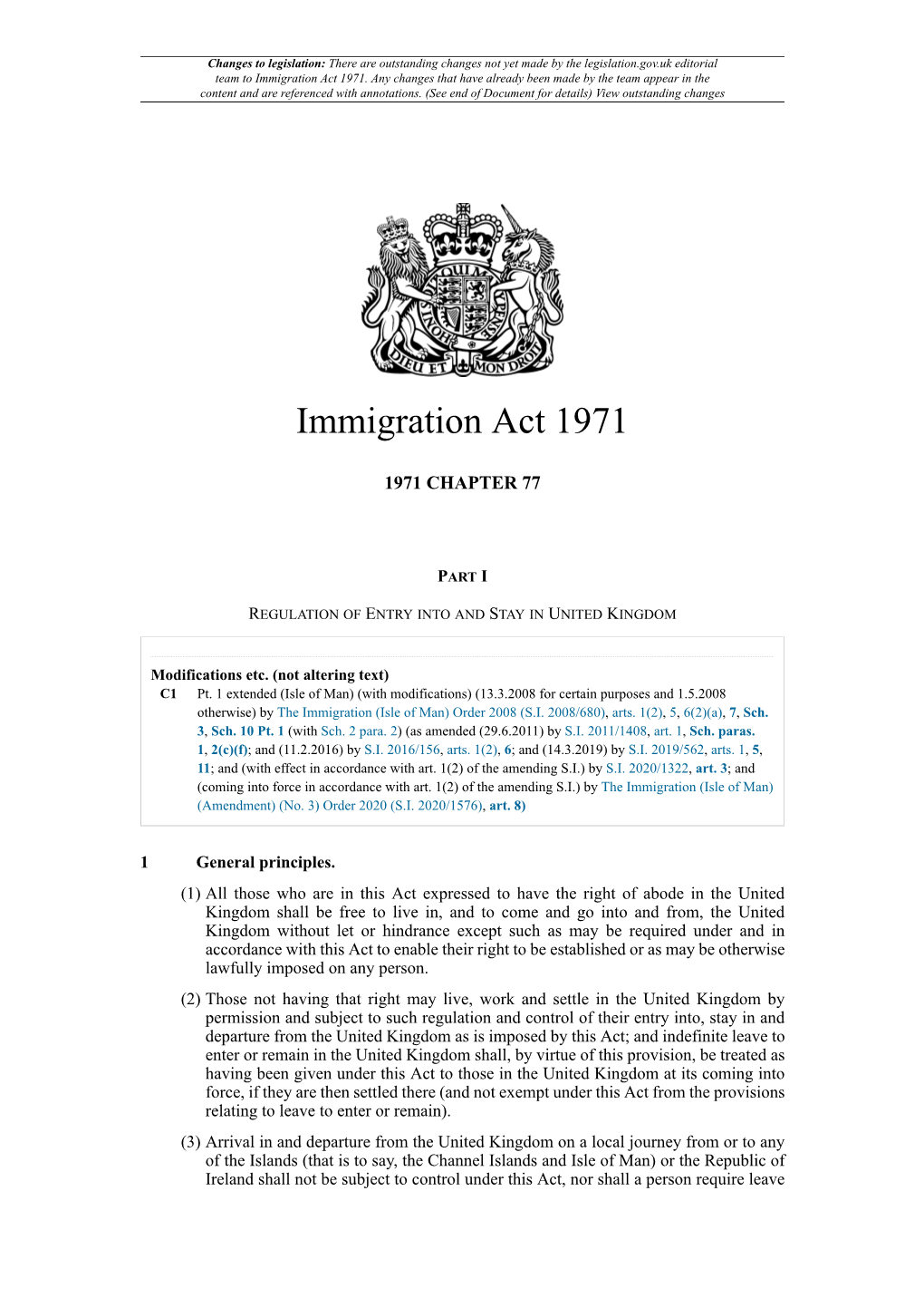 Immigration Act 1971