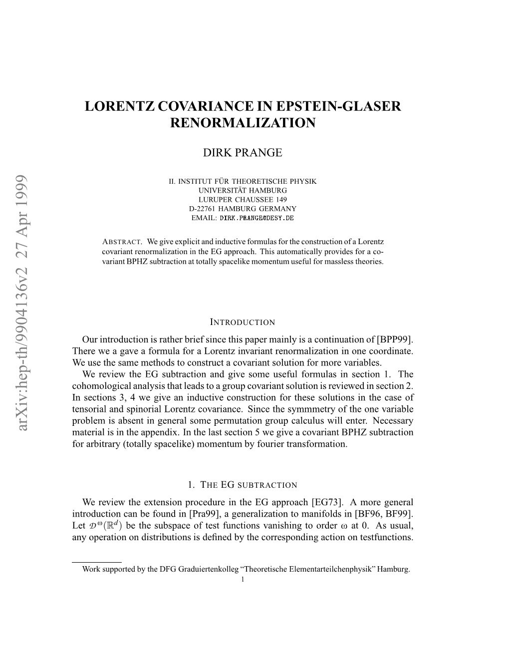 Lorentz Covariance in Epstein-Glaser Renormalization