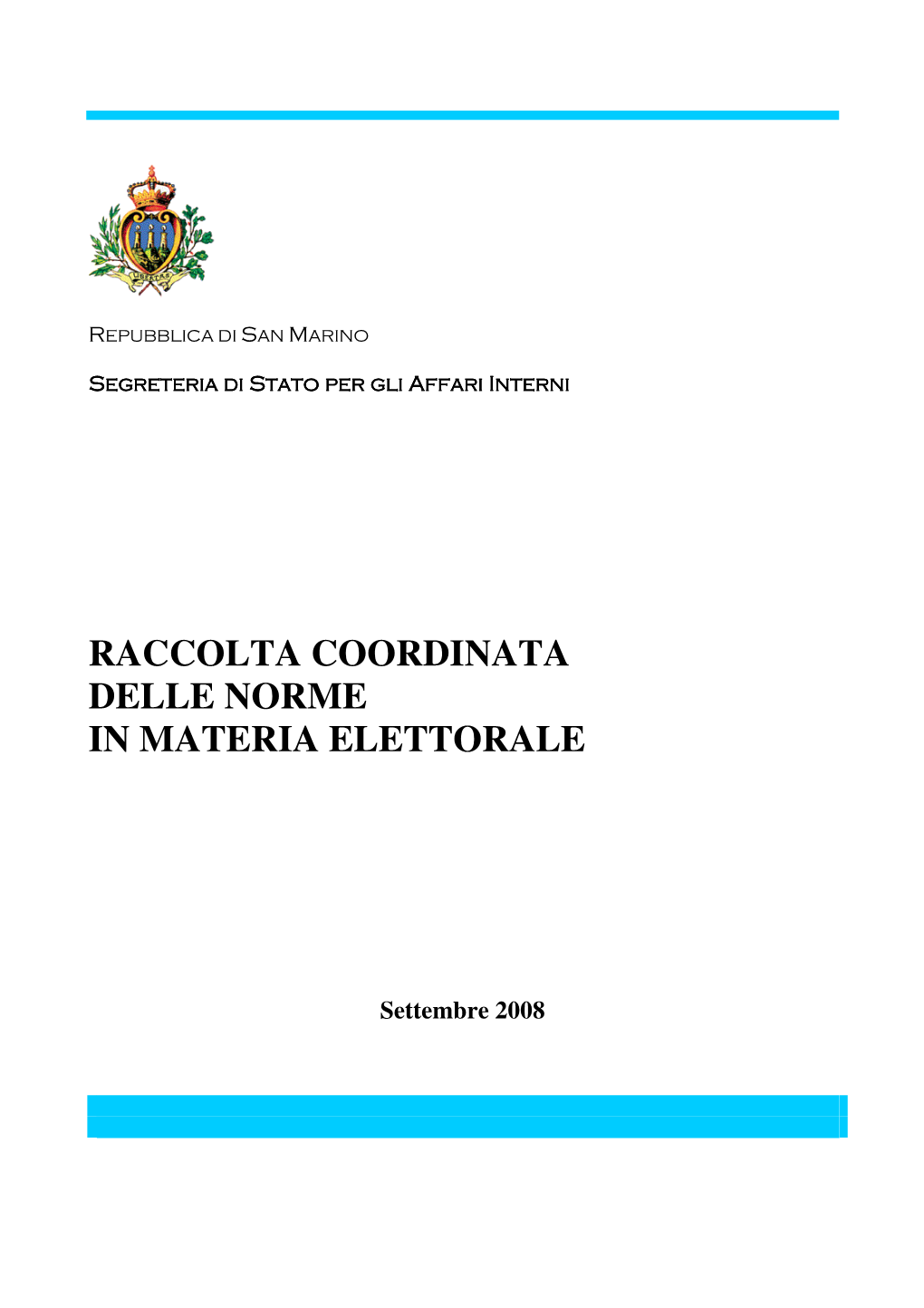 Raccolta Coordinata Delle Norme in Materia Elettorale