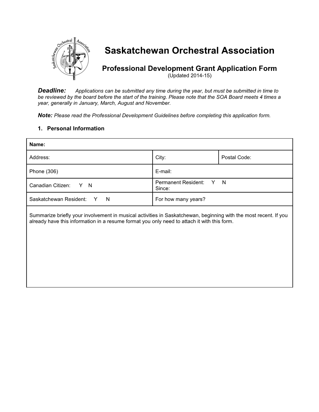 Saskatchewan Orchestral Association