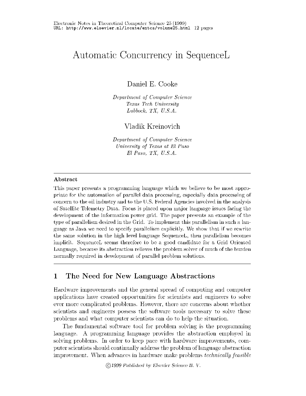 Automatic Concurrency in Sequencel