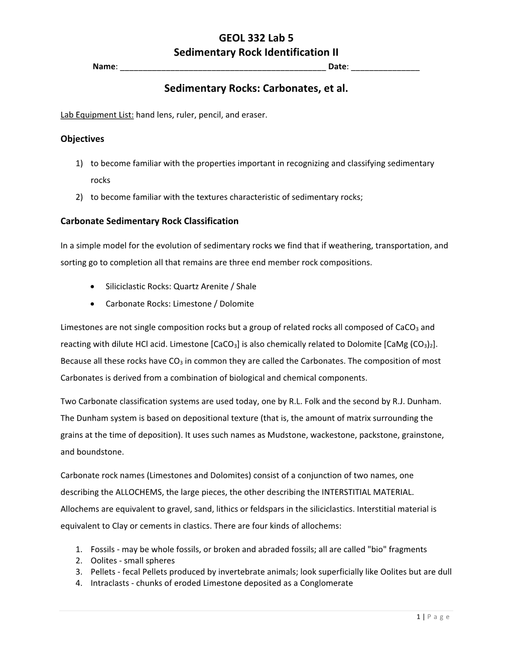 Carbonates, Et Al