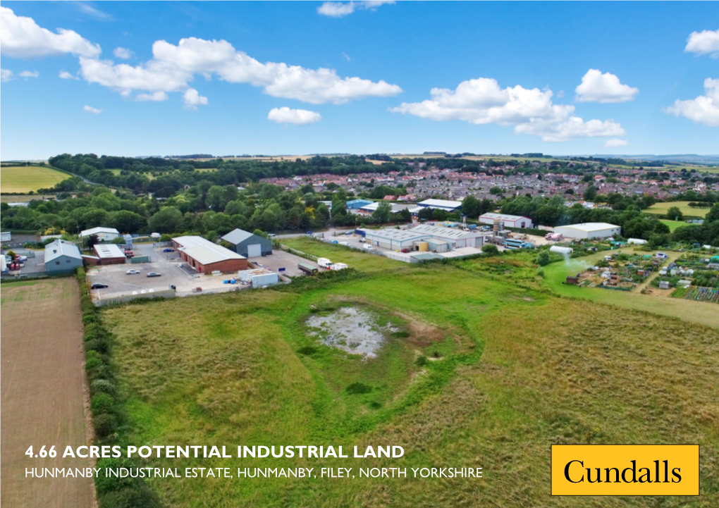 4.66 Acres Potential Industrial Land Hunmanby Industrial Estate, Hunmanby, Filey, North Yorkshire