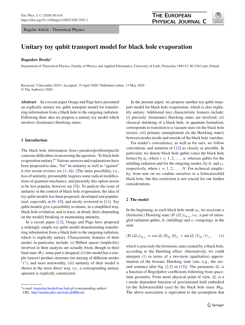 Unitary Toy Qubit Transport Model for Black Hole Evaporation