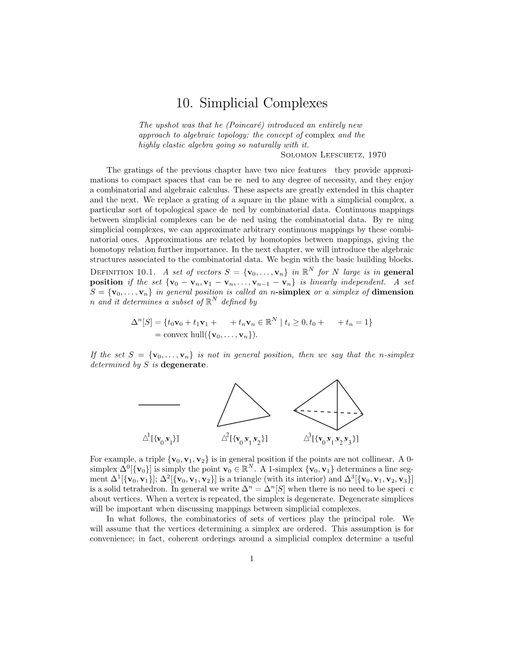 10. Simplicial Complexes